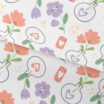 Cute Vase Flowers Waterproof Oxford