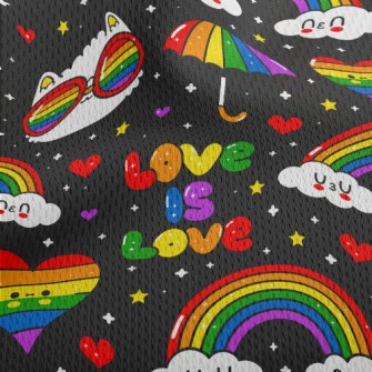 Rainbow Umbrella Of Love Athletic Mesh Flat Back