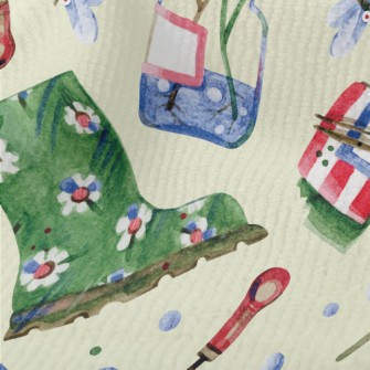 Watercolor Gardening Boots Terry