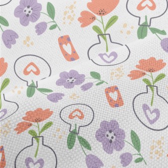 Cute Vase Flowers Performance Linen