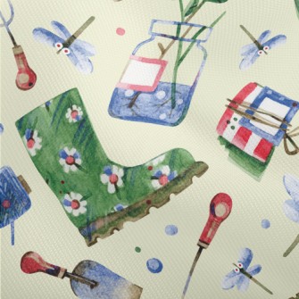 Watercolor Gardening Boots Dobby