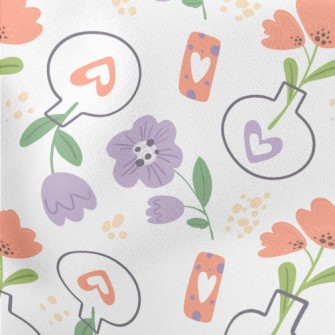 Cute Vase Flowers Stretch Ponte