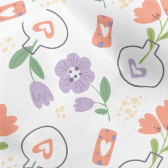 Cute Vase Flowers Micro Fleece