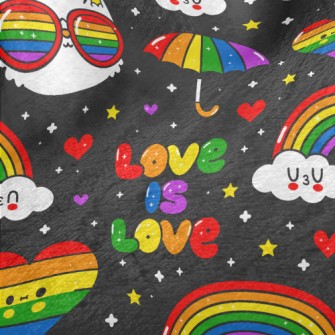 Rainbow Umbrella Of Love Minky