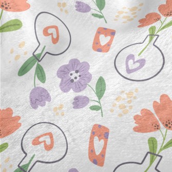 Cute Vase Flowers Minky