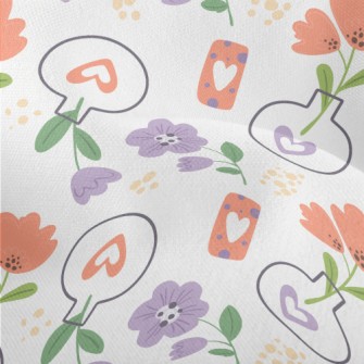 Cute Vase Flowers Lightweight Performance Linen