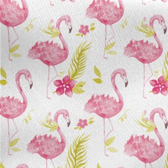 Elegant Long-legged Flamingo Jersey Backed Fleece