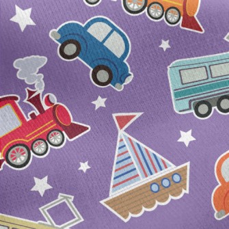 Train Car Tram Jersey Backed Fleece