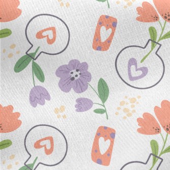 Cute Vase Flowers Jersey Backed Fleece