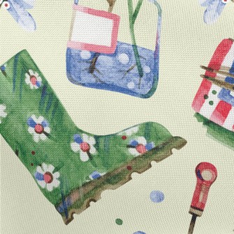 Watercolor Gardening Boots Pongee