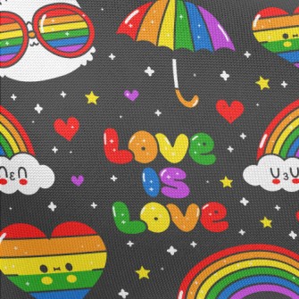 Rainbow Umbrella Of Love Pongee