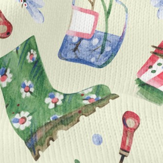 Watercolor Gardening Boots Stretch Jersey