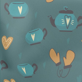 Teapot Teacup Gloves Lightweight Cotton Poplin