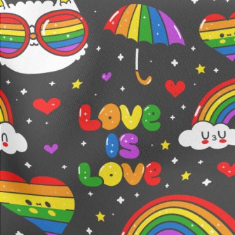 Rainbow Umbrella Of Love Lightweight Cotton Poplin