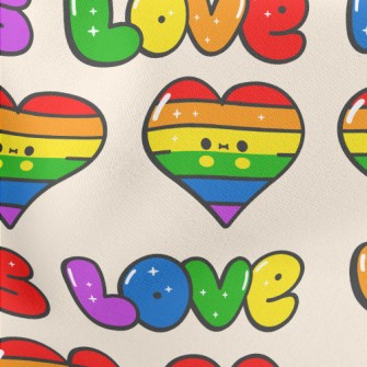Colorful Rainbow Heart Lightweight Cotton Poplin