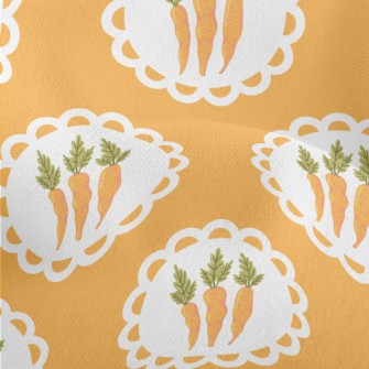 Hand Drawn Nutritious Carrot Lightweight Performance Linen