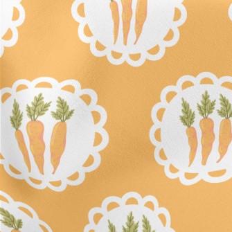 Hand Drawn Nutritious Carrot Lightweight Cotton Poplin