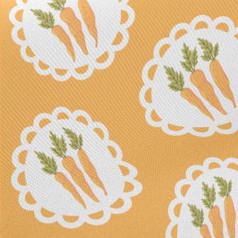 Hand Drawn Nutritious Carrot Midweight Cotton Poplin