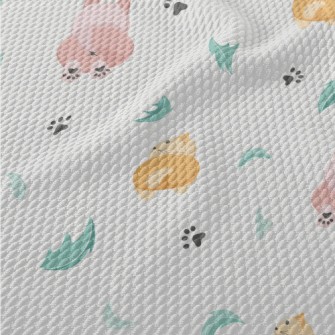 Cartoon Cat Back Birdseye Piqué