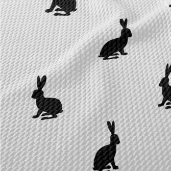 Black Hare Silhouette Birdseye Piqué