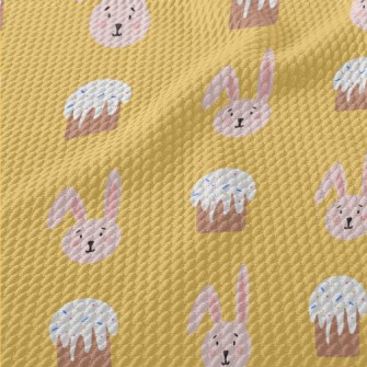 Cupcakes And Bunnies Birdseye Piqué