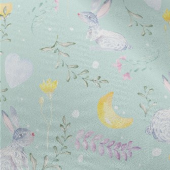 Watercolor Rabbit And Plants Chiffon