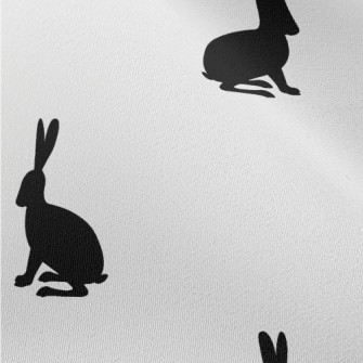 Black Hare Silhouette Chiffon