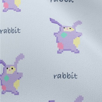 Pixel Style Purple Rabbit Chiffon