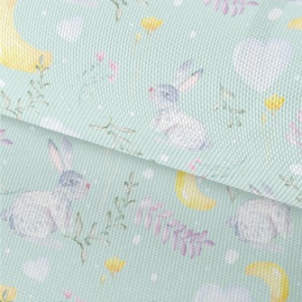 Watercolor Rabbit And Plants Waterproof Oxford