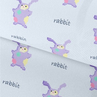 Pixel Style Purple Rabbit Waterproof Oxford