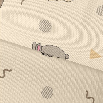 Brown Cute Rabbit Waterproof Oxford