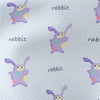 Pixel Style Purple Rabbit Waterproof Canvas