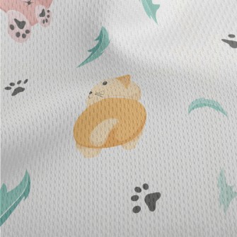 Cartoon Cat Back Athletic Mesh Flat Back