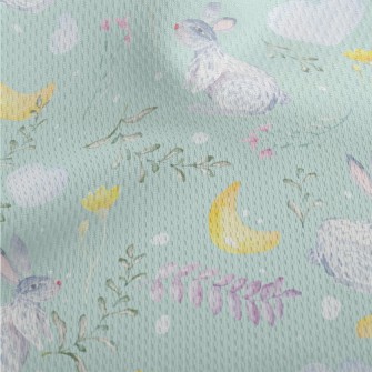 Watercolor Rabbit And Plants Athletic Mesh Flat Back