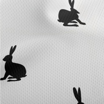 Black Hare Silhouette Athletic Mesh Flat Back