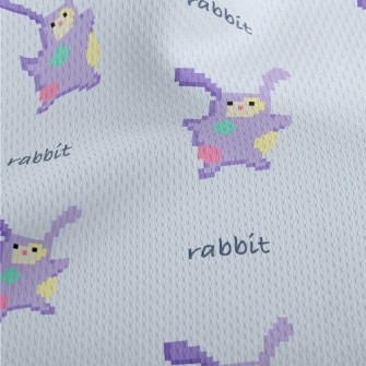 Pixel Style Purple Rabbit Athletic Mesh Flat Back
