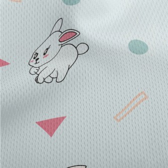 Cartoon Colorful Bunny Athletic Mesh Flat Back
