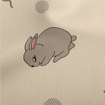 Brown Cute Rabbit Athletic Mesh Flat Back