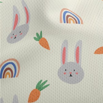 Spring Easter Bunny Athletic Mesh Flat Back