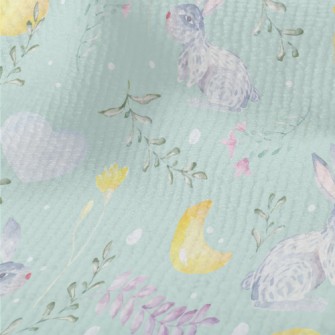 Watercolor Rabbit And Plants Terry