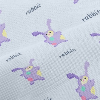 Pixel Style Purple Rabbit Performance Linen