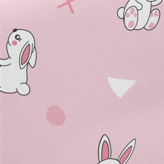Cute Cartoon Little White Rabb Twill