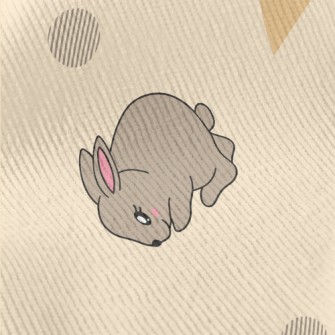 Brown Cute Rabbit Standard Corduroy