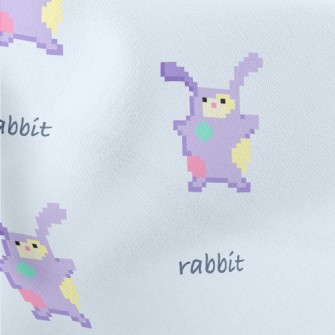 Pixel Style Purple Rabbit Stretch Ponte