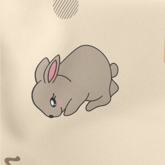 Brown Cute Rabbit Stretch Ponte