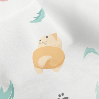 Cartoon Cat Back Micro Fleece