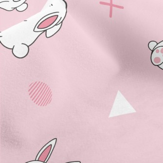 Cute Cartoon Little White Rabb Micro Fleece