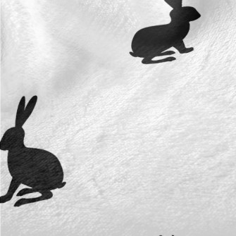 Black Hare Silhouette Minky