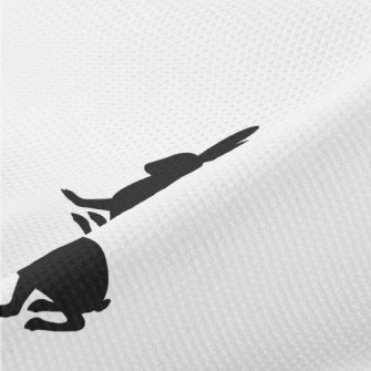 Black Hare Silhouette Piqué