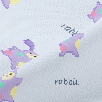 Pixel Style Purple Rabbit Piqué